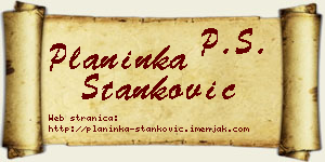 Planinka Stanković vizit kartica